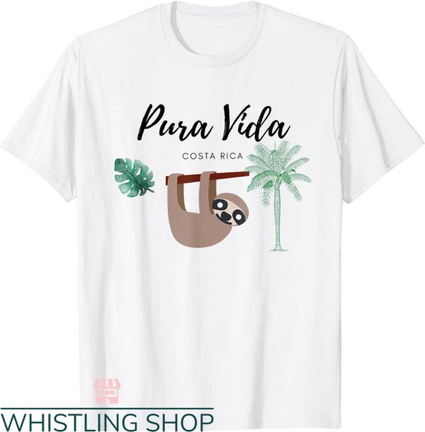 Pura Vida T-shirt Pura Vida Sloth Palm Tree T-shirt