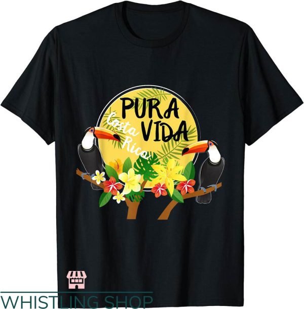 Pura Vida T-shirt Pura Vida Toucan Tropical Surf Beach Vibes