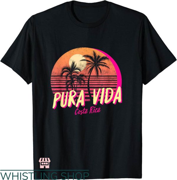 Pura Vida T-shirt Pura Vida Vintage Sunset Surfing T-shirt