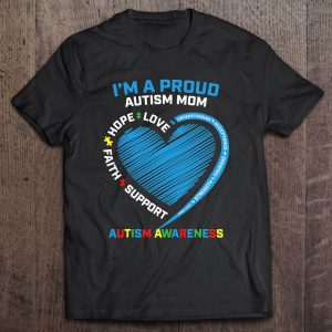 Puzzle Piece Heart Awareness Proud Autism Mom