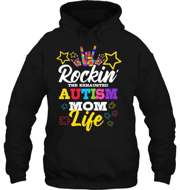 Rockin’ The Exhausted Autism Mom Life Autistic Puzzle Piece Premium