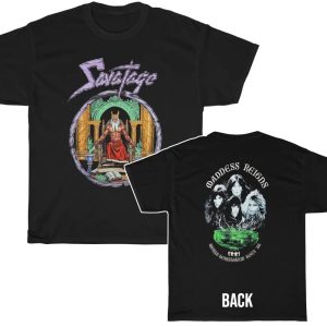 Savatage 1987 Madness Reigns On World Devastation Tour Shirt 1