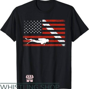 Scuba Dive T-Shirt Scuba Diving American Flag Shirt Trending