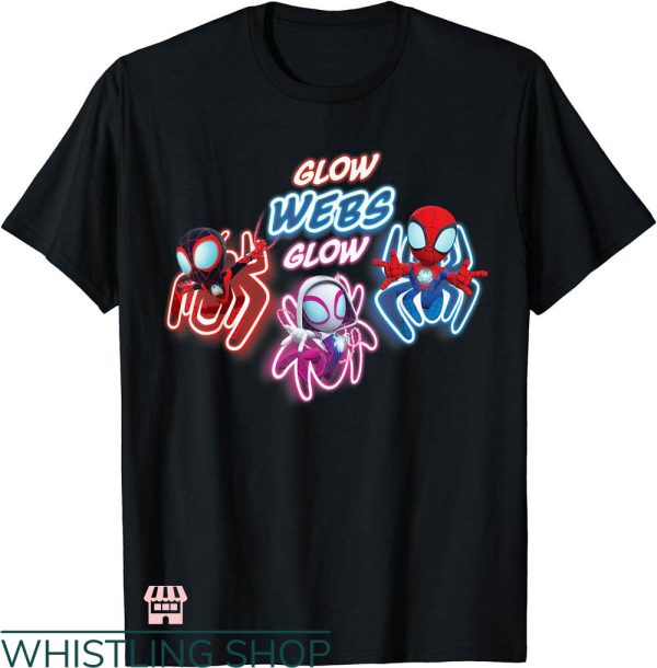 Spidey And His Amazing Friends Birthday T-shirt Glow Webs Glow Action