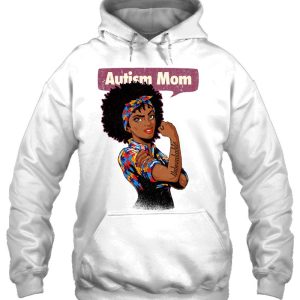 Strong Autism Mom Awareness Afro Mother Black Woman Autism 3