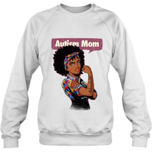 Strong Autism Mom Awareness Afro Mother Black Woman Autism 4