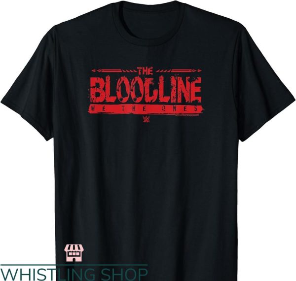The Bloodline Wwe T-shirt Distressed Red Text