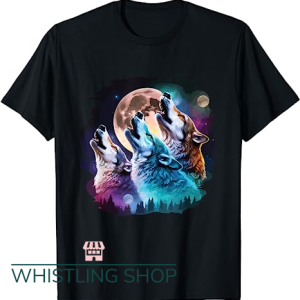 Three Wolf Moon T Shirt Black Gadient