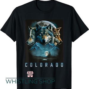 Three Wolf Moon T Shirt Colorado Mountain