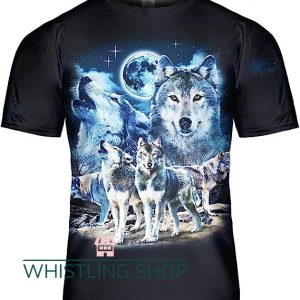 Three Wolf Moon T Shirt Funny Graphic