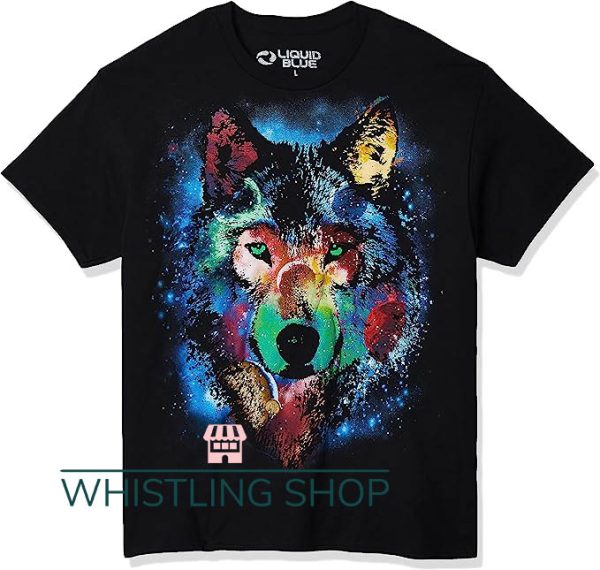 Three Wolf Moon T Shirt Liquid Blue