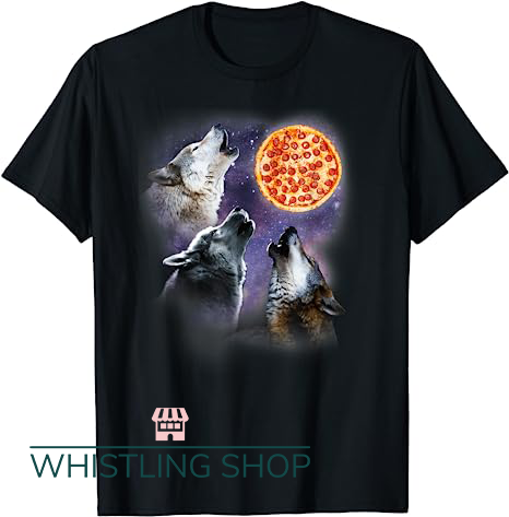 Three Wolf Moon T Shirt With Pizza Moon Vintage