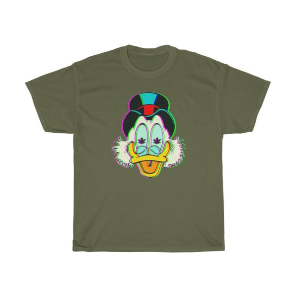 Uncle Scrooge McDuck Marijuana Leaf Eyes Stoner Shirt