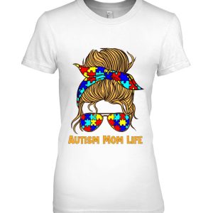 Womens Autism Mom Life Messy Bun Autism Mom 2