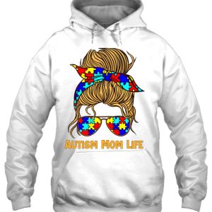 Womens Autism Mom Life Messy Bun Autism Mom 3