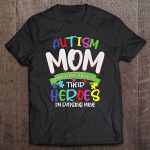 Womens Autism Mom People Look Up To Their Hero V Neck 1