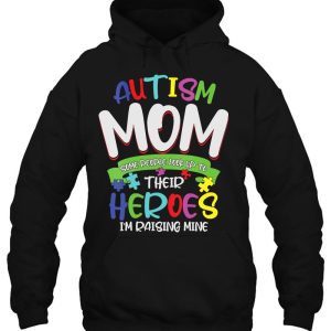 Womens Autism Mom People Look Up To Their Hero V Neck 3