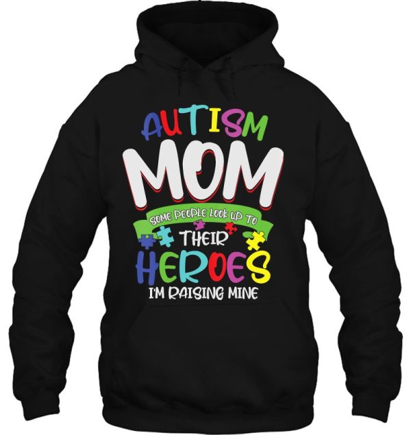 Womens Autism Mom People Look Up To Their Hero V-Neck