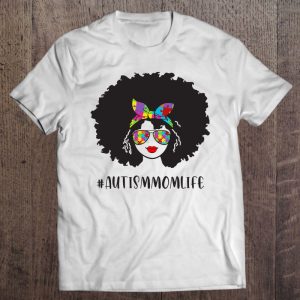Womens Black Autism Mom Life Autistic Awareness Afro African 1