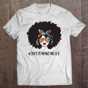 Womens Black Autism Mom Life Autistic Awareness Afro African