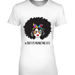 Womens Black Autism Mom Life Autistic Awareness Afro African 2