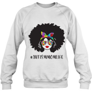 Womens Black Autism Mom Life Autistic Awareness Afro African 4