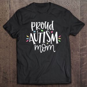 Womens Proud Autism Mom V-Neck