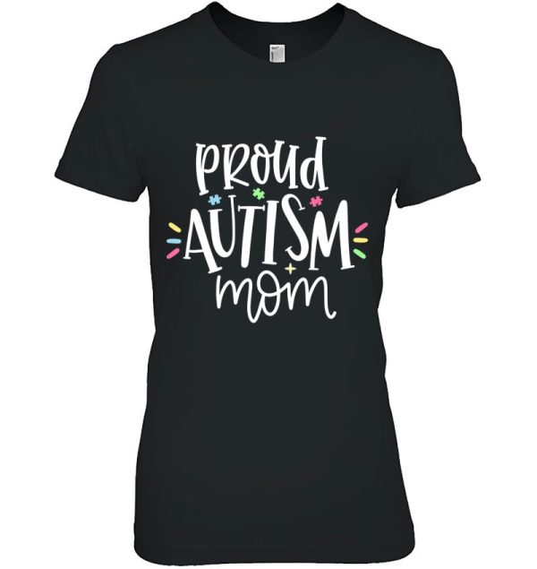 Womens Proud Autism Mom V-Neck