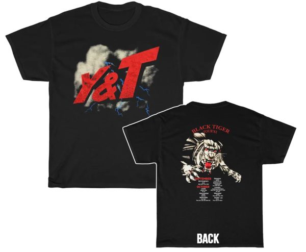 Y&ampT 1982 Black Tiger UK Tour Shirt