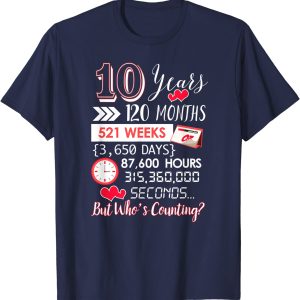 10th Wedding Anniversary Gift for Couple T-Shirt – Apparel, Mug, Home Decor – Perfect Gift For Everyone