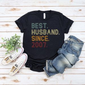 15th Wedding Anniversary Gift, Best Husband Since 2007 Shirt – Apparel, Mug, Home Decor – Perfect Gift For Everyone