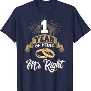 1st Wedding Anniversary Gift For Him 1 Years Married Husband T-Shirt – Apparel, Mug, Home Decor – Perfect Gift For Everyone