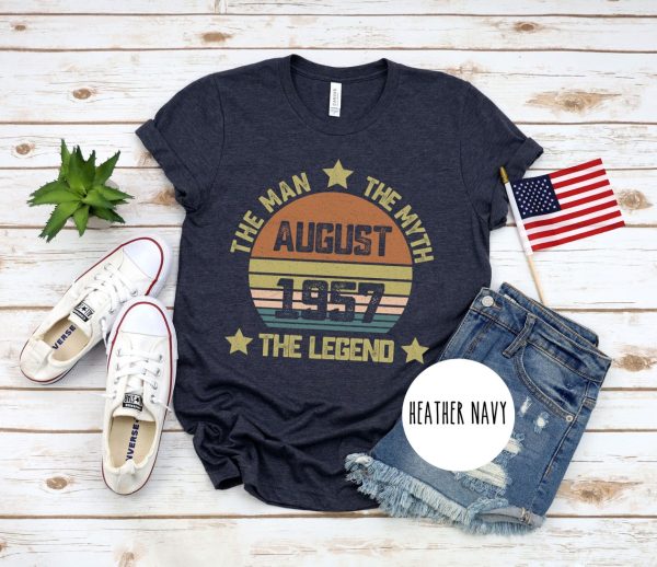 65th Birthday Gift For Dad Born in 1957 – The Man The Myth The Legend T-shirt – Apparel, Mug, Home Decor – Perfect Gift For Everyone