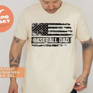 American Flag Dad Shirt Baseball Daddy Tee – The Best Shirts For Dads In 2023 – Cool T-shirts