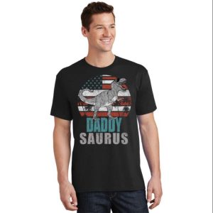 American Flag Daddysaurus T Rex T-Shirt – The Best Shirts For Dads In 2023 – Cool T-shirts