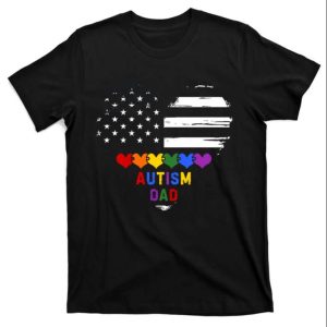 American Flag USA Autism Dad Awareness T-Shirt – The Best Shirts For Dads In 2023 – Cool T-shirts