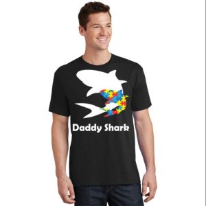 Autism Awareness Daddy Shark Puzzle Piece T-Shirt – The Best Shirts For Dads In 2023 – Cool T-shirts
