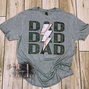 Baseball Dad Lightning T-shirt For Guy – The Best Shirts For Dads In 2023 – Cool T-shirts