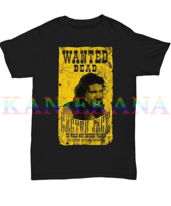 Black Cactus Jack Wanted Retro T-shirt Mick Foley Shirt – Apparel, Mug, Home Decor – Perfect Gift For Everyone