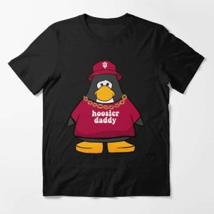 Black Hoosier Daddy Club Penguin Sticker T-Shirt – The Best Shirts For Dads In 2023 – Cool T-shirts