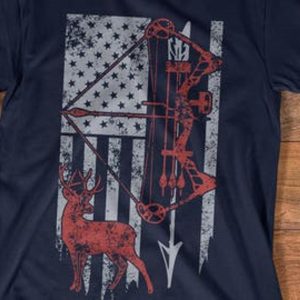 Bow Hunting Shirt With American Flag Simple Design T-shirt – Apparel, Mug, Home Decor – Perfect Gift For Everyone