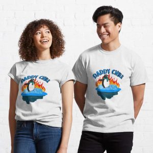 Calm Ironic Penguin on a Flaming Melting Glacier Daddy Chill T-Shirt – The Best Shirts For Dads In 2023 – Cool T-shirts