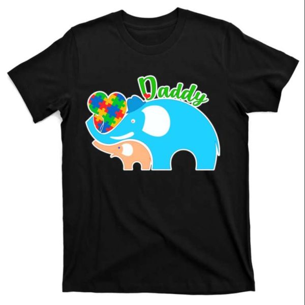 Cute Daddy Elephant Autism Awareness T-Shirt – The Best Shirts For Dads In 2023 – Cool T-shirts