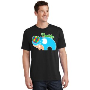 Cute Daddy Elephant Autism Awareness T-Shirt – The Best Shirts For Dads In 2023 – Cool T-shirts