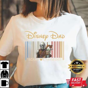 Dadalorian Dad Scan For Payment Funny Disney Shirts For Dads – The Best Shirts For Dads In 2023 – Cool T-shirts