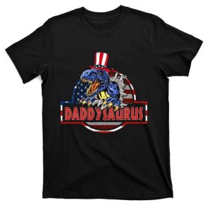 Daddysaurus Rex 4th Of July Us Flag T-Shirt – The Best Shirts For Dads In 2023 – Cool T-shirts