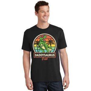 Dad’s Funny Sidekick – Funny Daddysaurus Rex Shirt – The Best Shirts For Dads In 2023 – Cool T-shirts