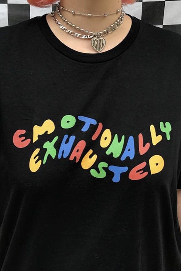 Emotionally Exhausted Aesthetic Style T-shirt Gifts For Family Friends – Apparel, Mug, Home Decor – Perfect Gift For Everyone