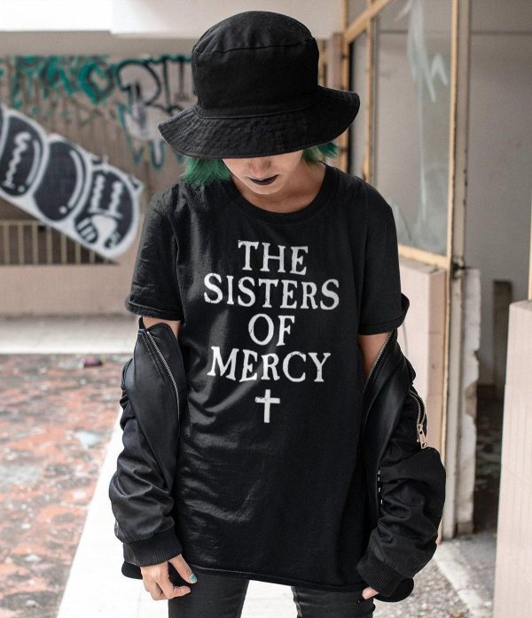 English Rock Band The Sisters Of Mercy Typography T-shirt – Apparel, Mug, Home Decor – Perfect Gift For Everyone