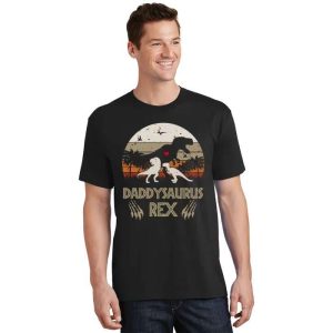 Funny Daddysaurus And 2 Babysaurus – Family Daddy Dinosaur Shirt – The Best Shirts For Dads In 2023 – Cool T-shirts